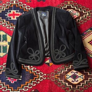 Vintage lizsport Black Embroidered Jacket